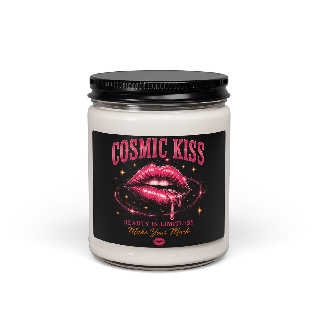 Cosmic Kiss Scented Soy Candle — 9oz Aromatherapy Candle with 'Beauty Is Limitless' Lip Art