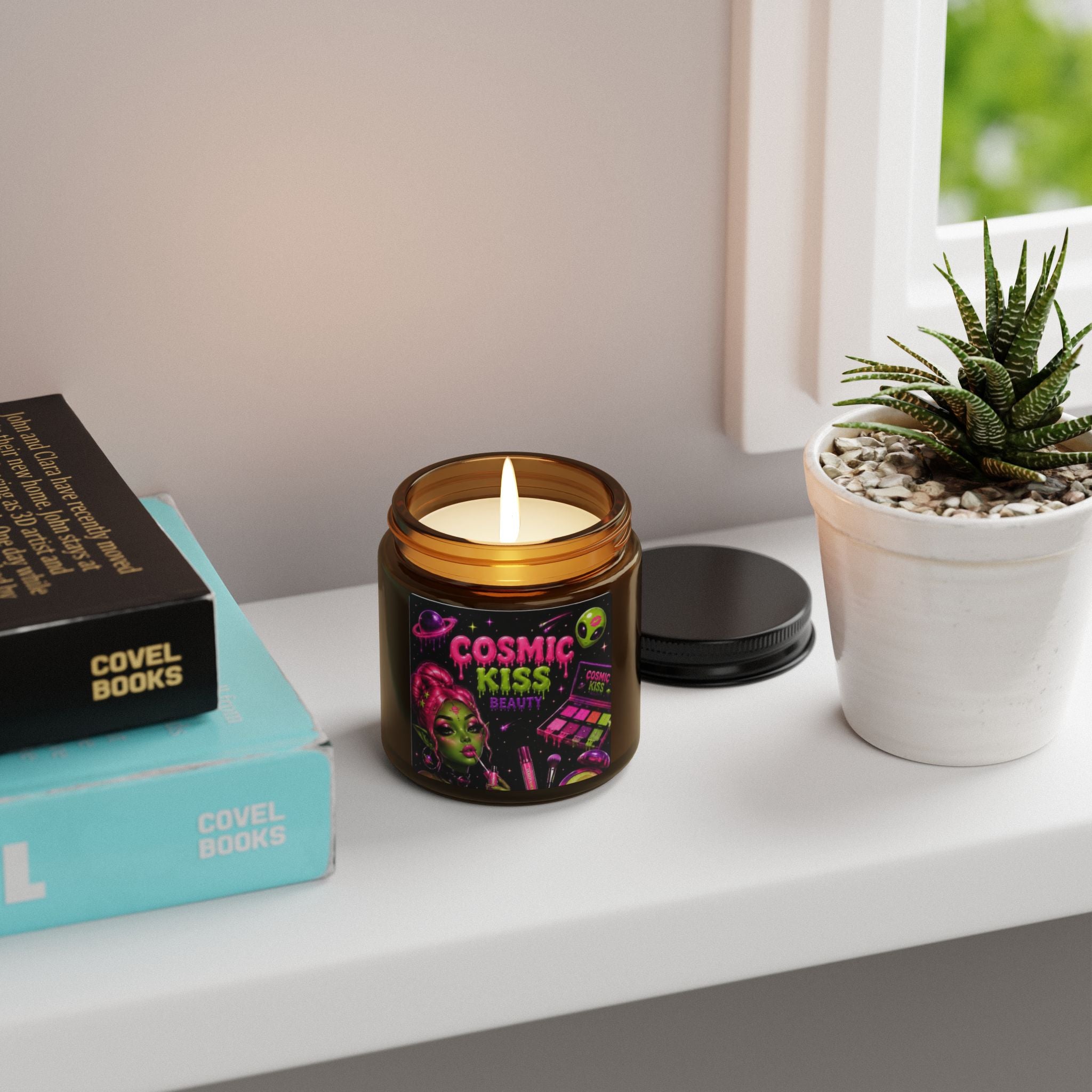 Soy Candle — 'Cosmic Kiss' Amber Jar Scented Candle