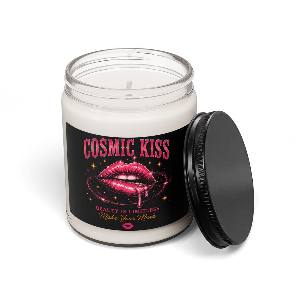 Cosmic Kiss Scented Soy Candle — 9oz Aromatherapy Candle with 'Beauty Is Limitless' Lip Art
